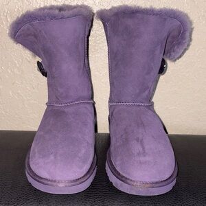 UGG Purple Suede Button-Back Winter Boots